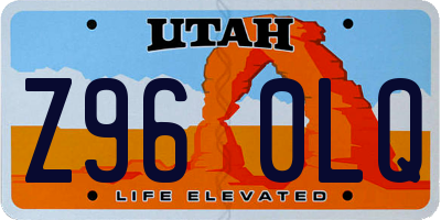 UT license plate Z960LQ