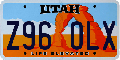 UT license plate Z960LX