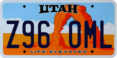 UT license plate Z960ML