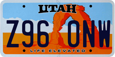 UT license plate Z960NW