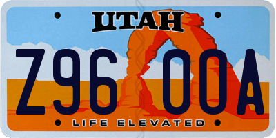 UT license plate Z960OA