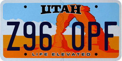 UT license plate Z960PF