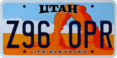 UT license plate Z960PR