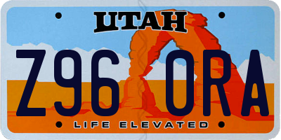 UT license plate Z960RA