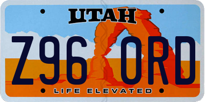 UT license plate Z960RD