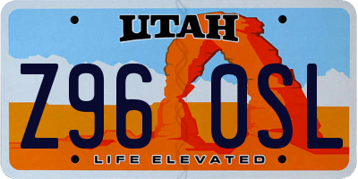 UT license plate Z960SL