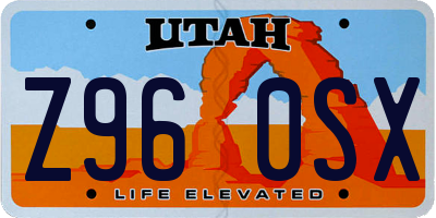 UT license plate Z960SX