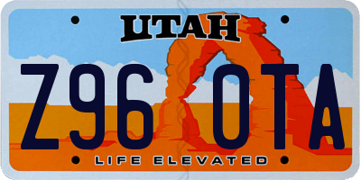 UT license plate Z960TA