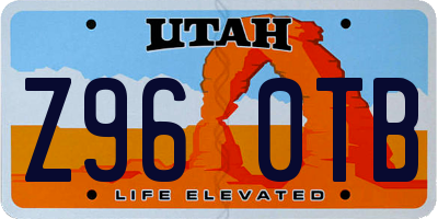 UT license plate Z960TB