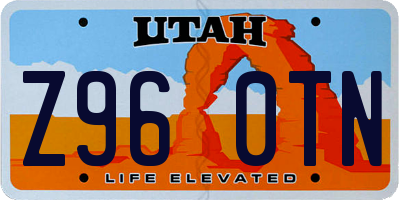UT license plate Z960TN