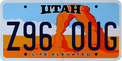 UT license plate Z960UG