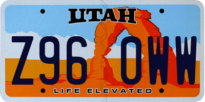 UT license plate Z960WW