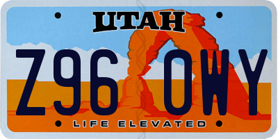 UT license plate Z960WY