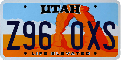 UT license plate Z960XS