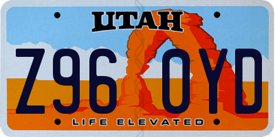 UT license plate Z960YD