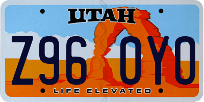 UT license plate Z960YO