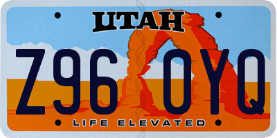 UT license plate Z960YQ