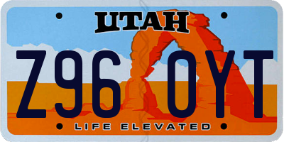 UT license plate Z960YT