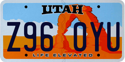 UT license plate Z960YU
