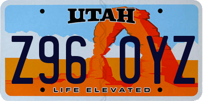 UT license plate Z960YZ
