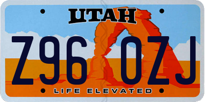 UT license plate Z960ZJ