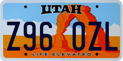 UT license plate Z960ZL