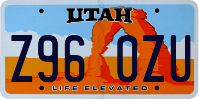 UT license plate Z960ZU