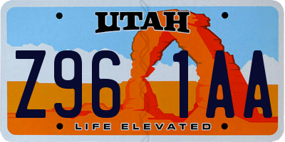 UT license plate Z961AA