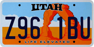 UT license plate Z961BU