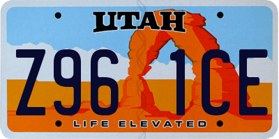 UT license plate Z961CE