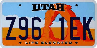UT license plate Z961EK