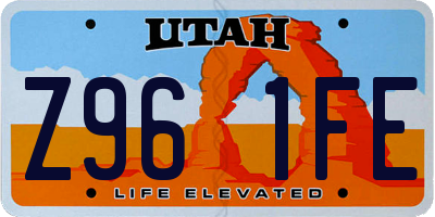 UT license plate Z961FE