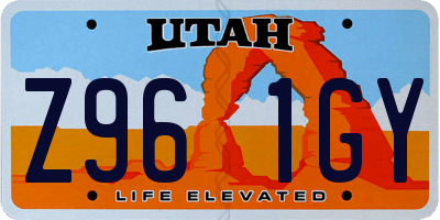 UT license plate Z961GY