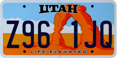 UT license plate Z961JQ