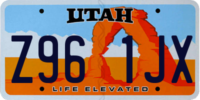 UT license plate Z961JX
