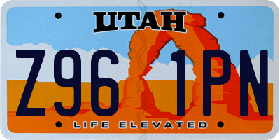 UT license plate Z961PN