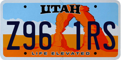 UT license plate Z961RS