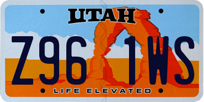 UT license plate Z961WS