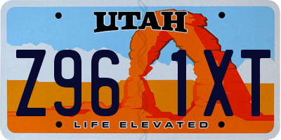 UT license plate Z961XT