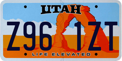 UT license plate Z961ZT