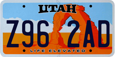 UT license plate Z962AD