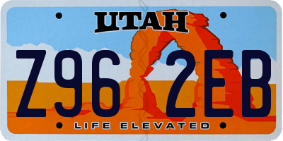 UT license plate Z962EB