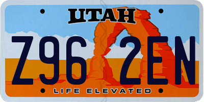 UT license plate Z962EN