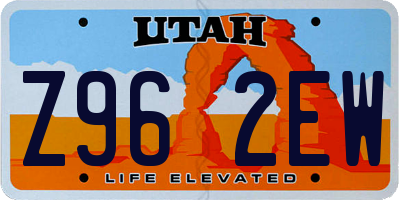 UT license plate Z962EW