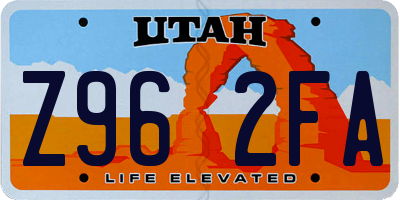 UT license plate Z962FA