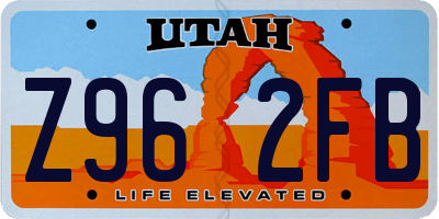 UT license plate Z962FB
