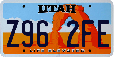 UT license plate Z962FE