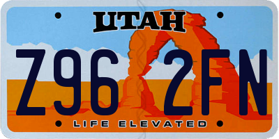 UT license plate Z962FN