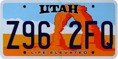 UT license plate Z962FQ