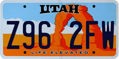 UT license plate Z962FW